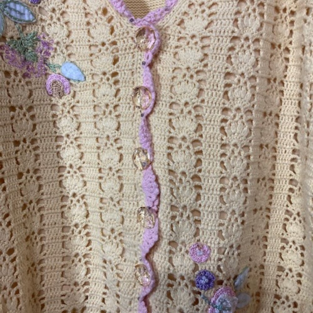 Storybook Knits “Sunshine Bouquet” Vintage Sweater, Size L - Picture 4 of 8